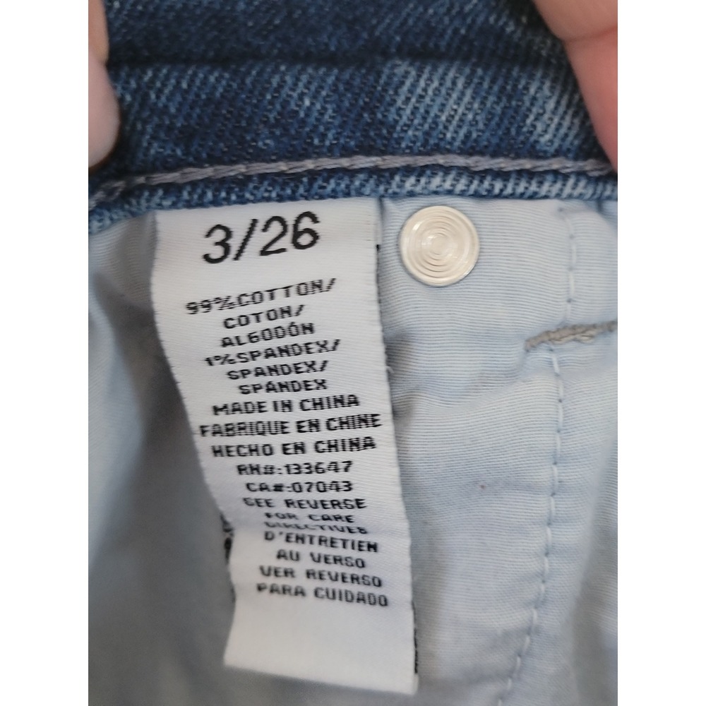 Celebrity Pink Two Tone Dip Dye Denim High Rise Frayed Hem Blue White 3/26 - Picture 3 of 7